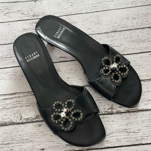 Stuart Weitzman Embellished Kitten Heels - Picture 1 of 5